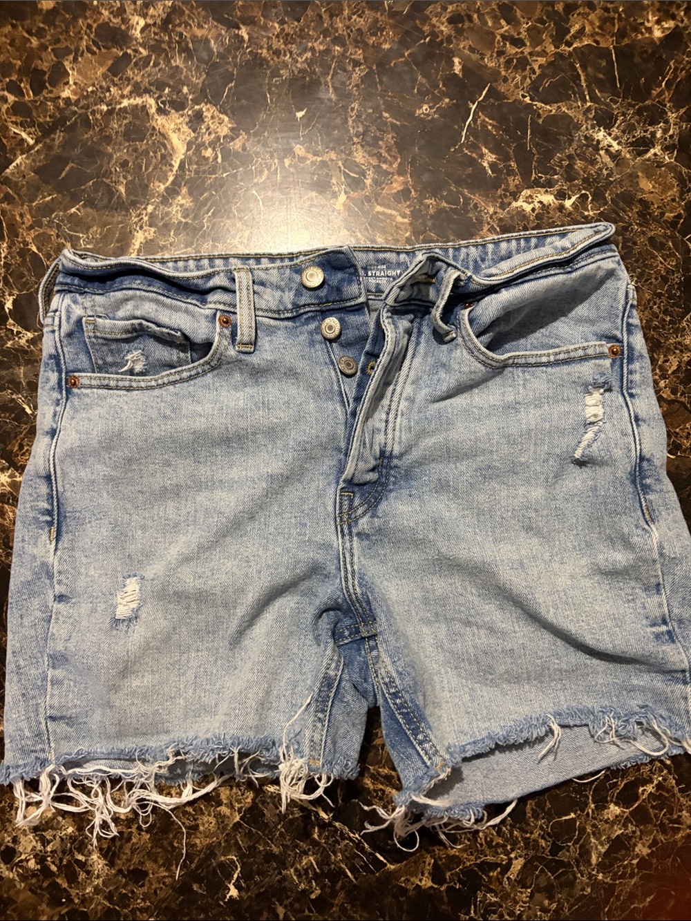Old Navy Light Blue Distressed Denim Shorts